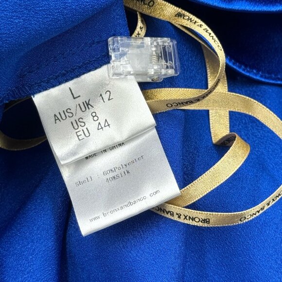 🆕 BRONX & BANCO 🧿 NWOT Aurora Cobalt Blue Gown, Sz L / US 8 - Picture 10 of 15